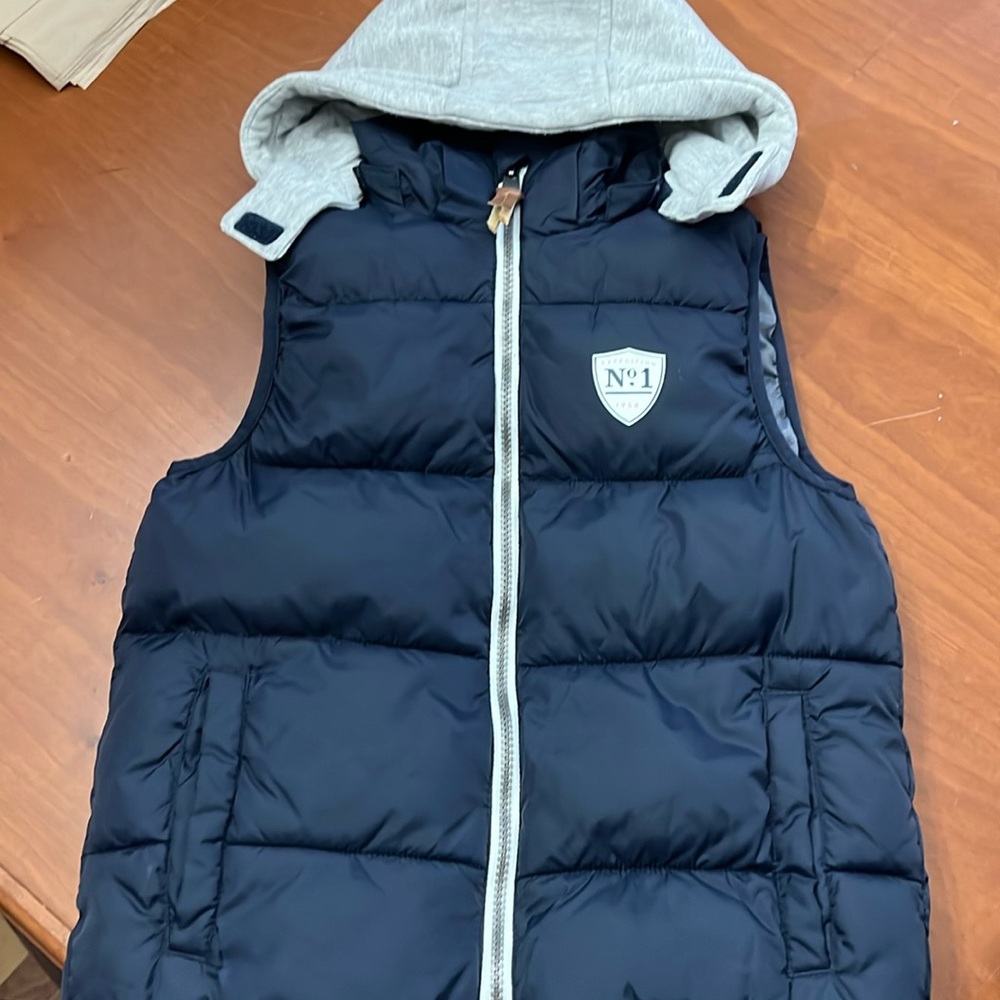 Navy Blue and gray padded Vest boys size 8-10